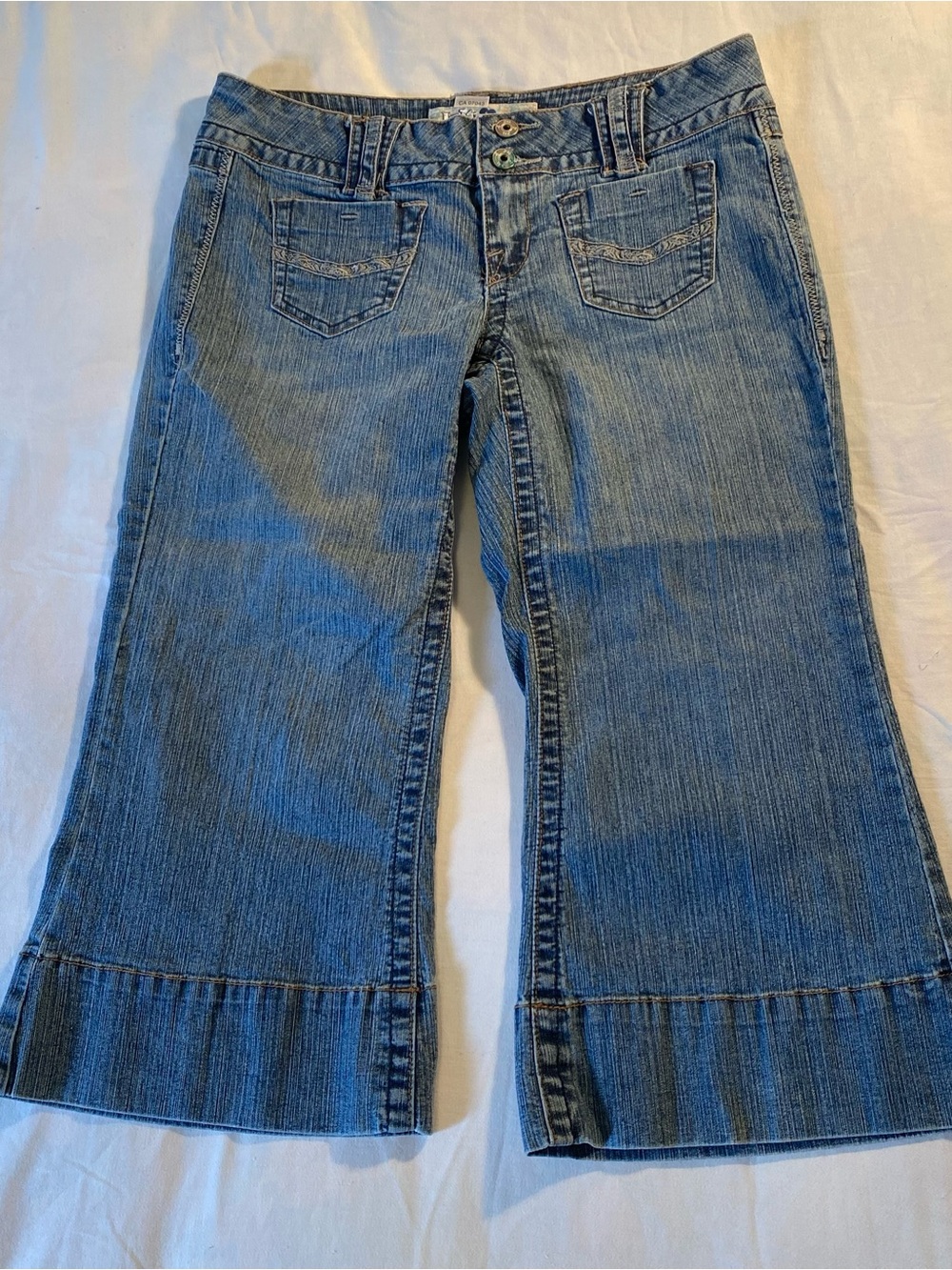Jolt Light Blue Wide-Leg Cropped Jeans